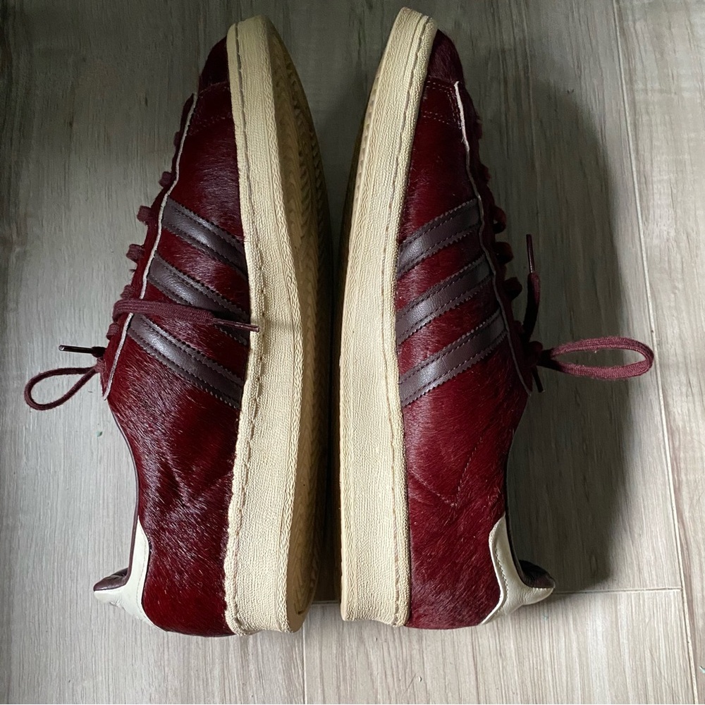 Rare Adidas Red Calf Fur/Leather Sneakers
